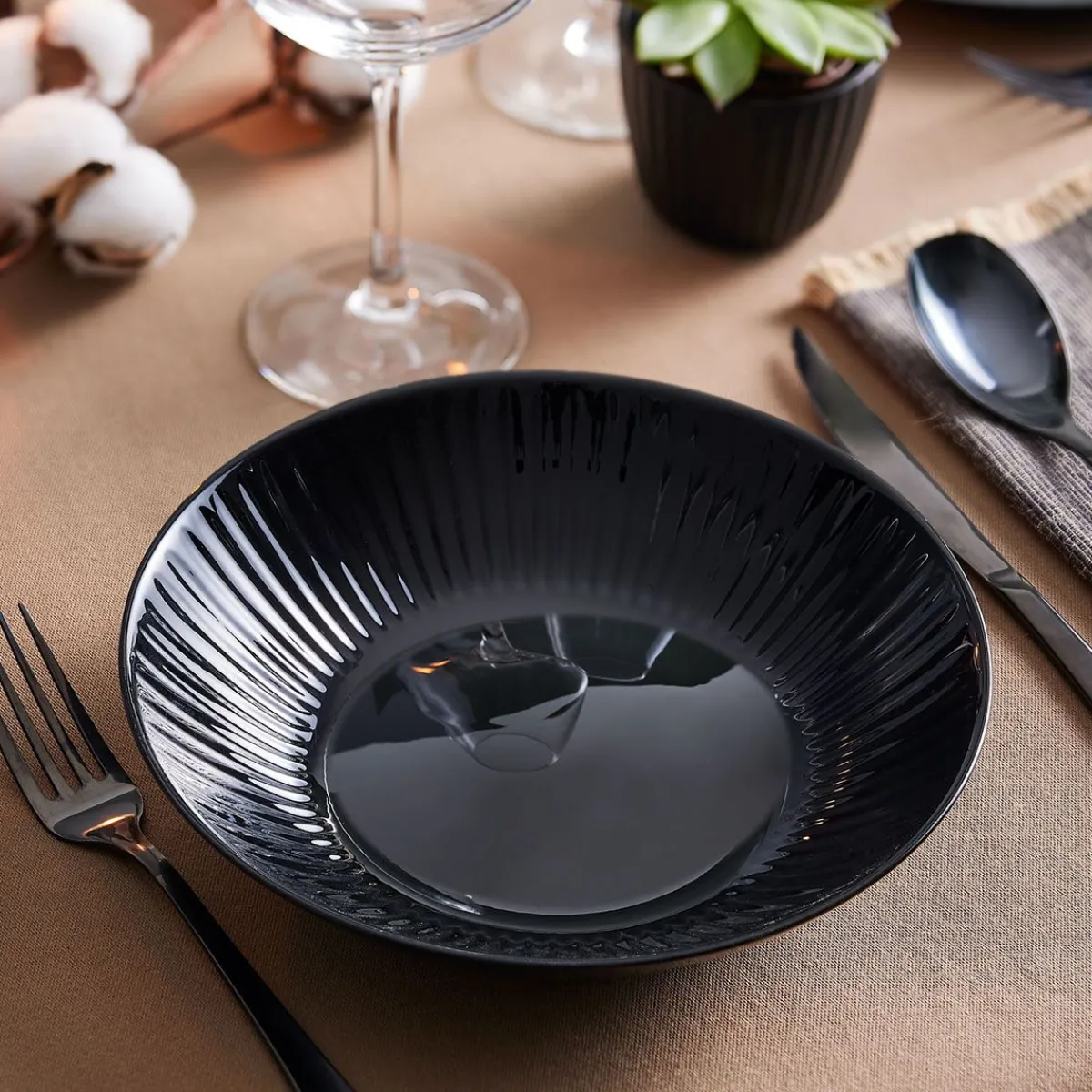 Luminarc Assiette creuse 20 cm Cottage Noir> Plates