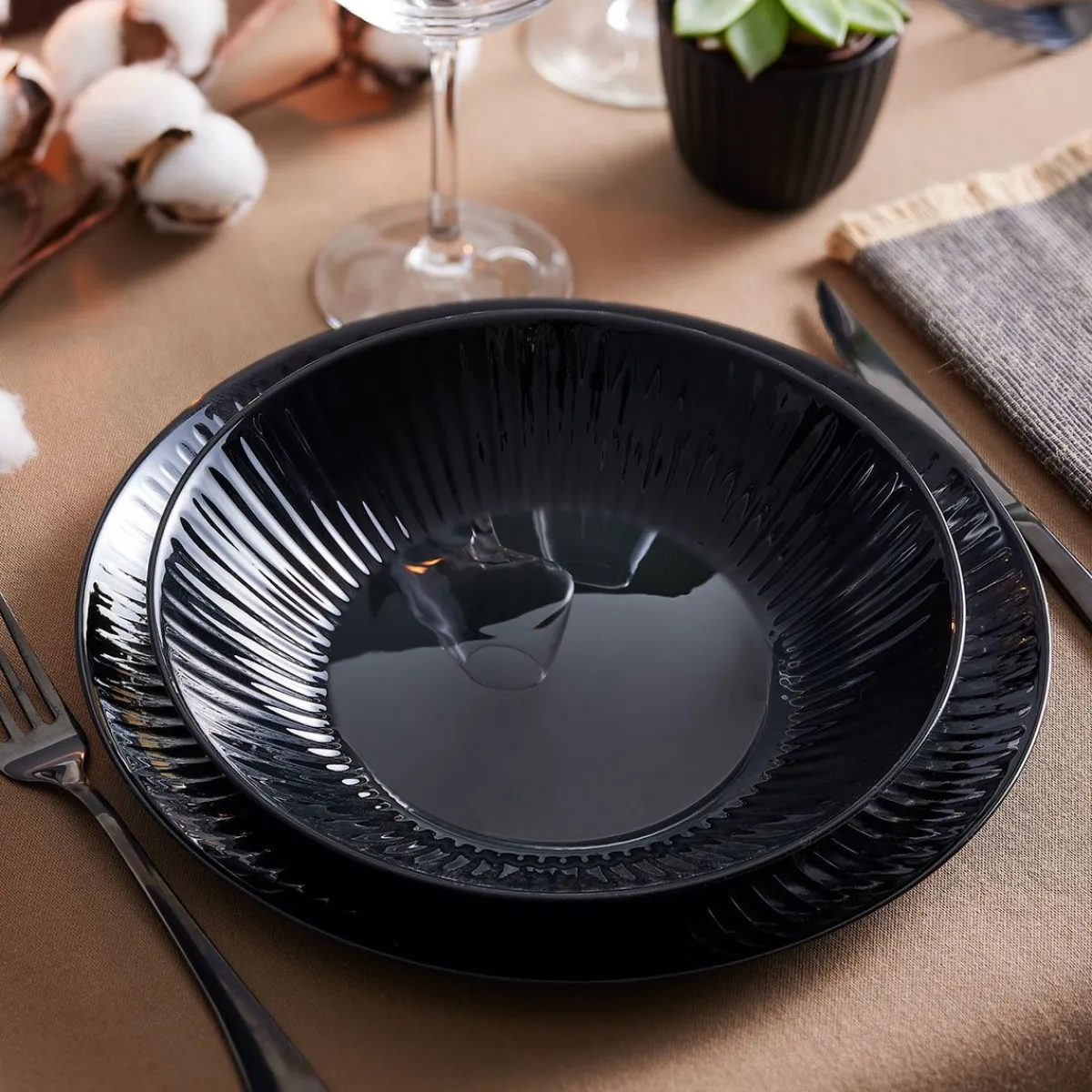 Luminarc Assiette creuse 20 cm Cottage Noir> Plates