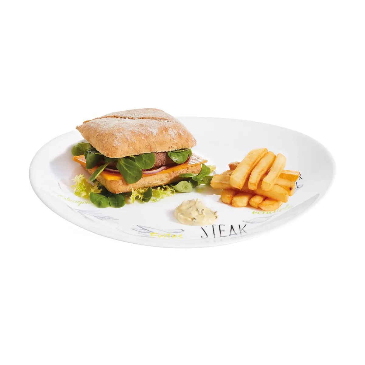 Luminarc Decorated white steak plate 30 cm Friend's Time> Plates