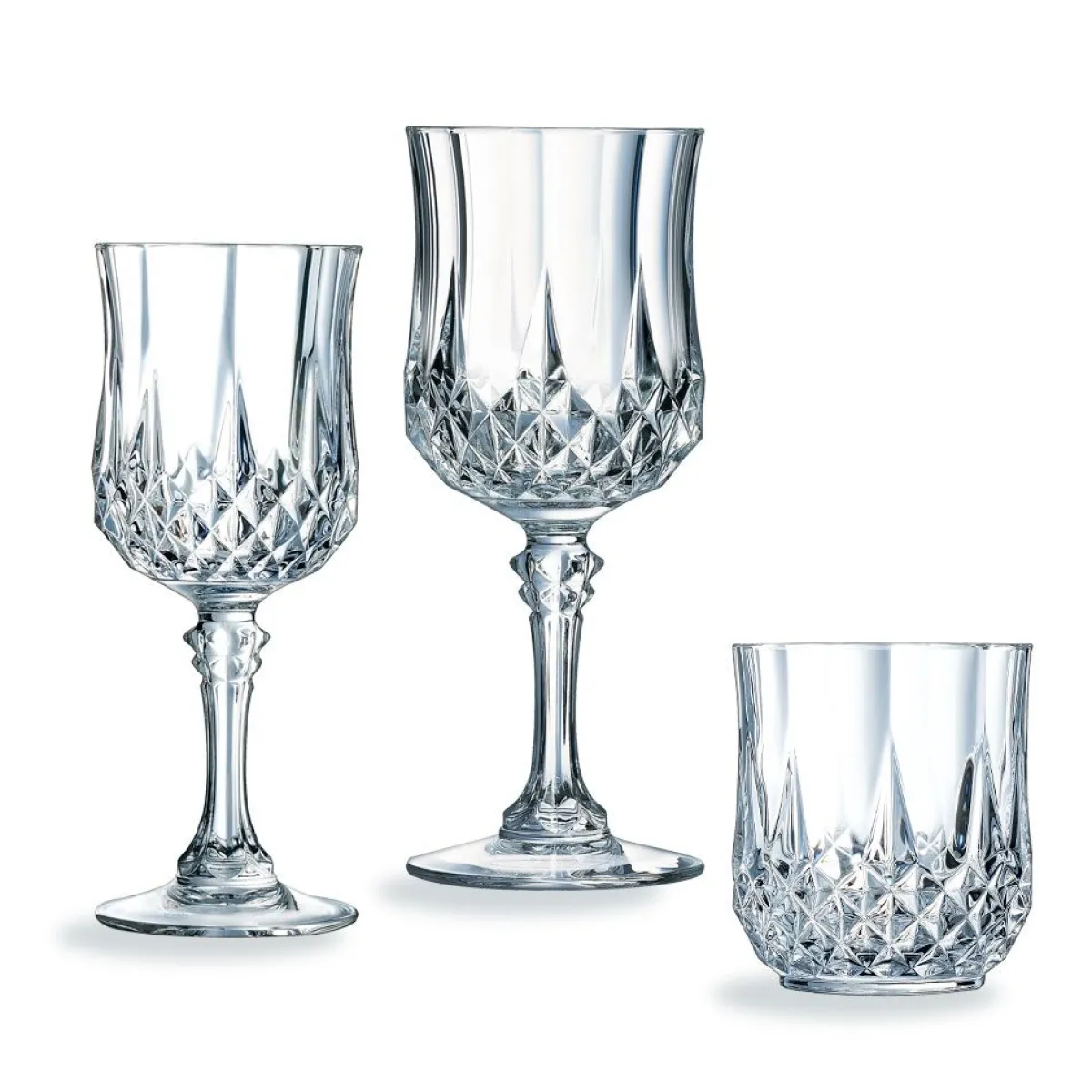 Cristal d'Arques Ensemble 18 verres à pied et gobelets Longchamp> Services De Verrerie