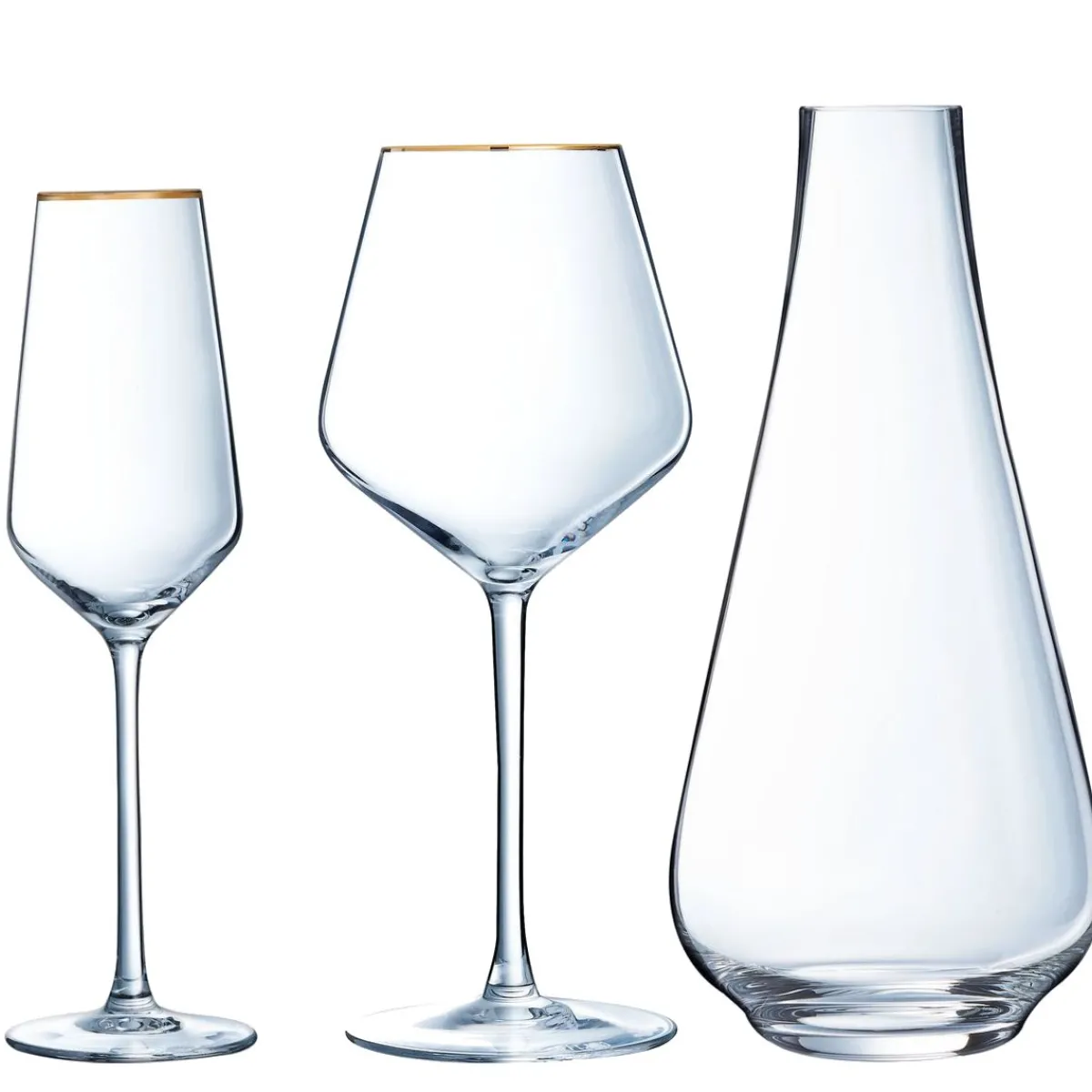 Cristal d'Arques Ensemble 8 verres Ultime Bord Or et Carafe Universal> Services De Verrerie